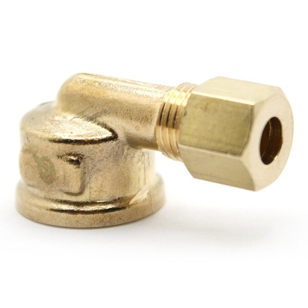 Thrifco Plumbing No. 70-C 1/4 Inch x 3/8 Inch Lead-Free Brass Compression FIP 90 El 4401397 - main